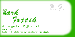 mark fojtik business card