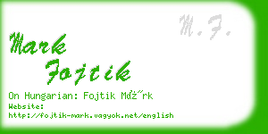 mark fojtik business card